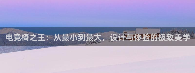 泛亚电竞：电竞椅之王：从最小到最大，设计与体验的极致美学